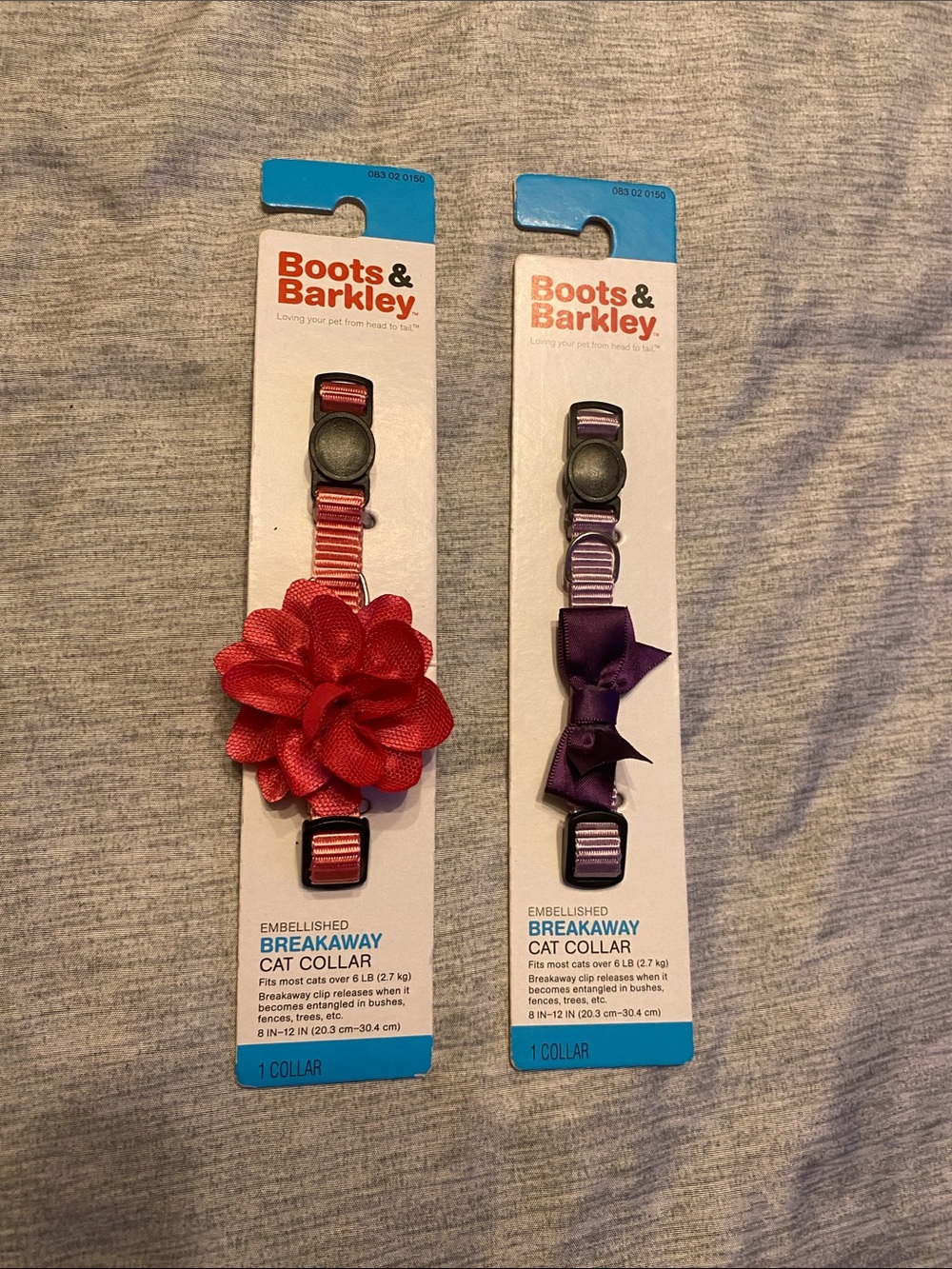 Boots & Barkley Embellished Breakaway Cat Collar LOT of 2 Pink & Purple NEW
